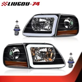 LED DRL Headlights + Corner Lights Fit For 97-03 Ford F150 / 99-02 Expedition