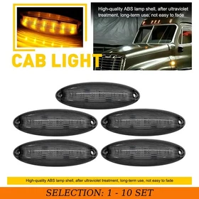 5-50x LED Cab Roof Marker Light Amber Smoke IP67 Fit Freightliner Cascadia 2018+