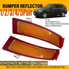 For 11-13 BMW E70 X5 LCI Amber Lens Front Bumper Side Marker Reflector Light1-5X