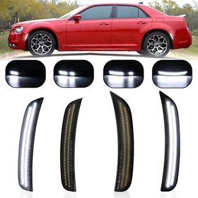 Front Rear 4x White LED Side Marker Lights For 2015-2023 Chrysler 300 300C 300S