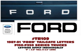 TR109 1987 1988 1989 1990 1991 FORD STYLESIDE F150 F250 F350 - TAILGATE  LETTERS