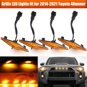 For Toyota 4Runner 2014-2019 Amber / White LED Front Grille Lights Light 4PCS