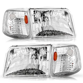For 1993 1994 1995 1996 1997 Ford Ranger Chrome Headlights + Corner Signal Lamps