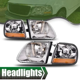 Fit For 97-03 Ford F150/99-02 Expedition Headlights+Corner Lights Assembly LH+RH