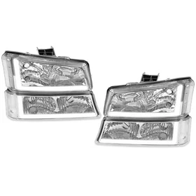 Headlights Bumper Lamps LED DRL For Chevy Silverado 1500 2500  Avalanche 2003-07