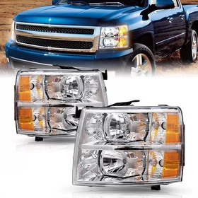 Pair Headlights For 2007-2013 Chevy Silverado 1500 07-14 Silverado 2500 3500 HD