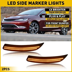 2/4/6 For 15-17 Chrysler 200 Smoked Len OPTIC STYLE AMBER LED SIDE MARKER Light