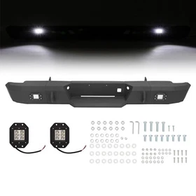 Chrome/ Black Complete Rear Bumper For Chevy Silverado GMC Sierra 1500 1999-2007