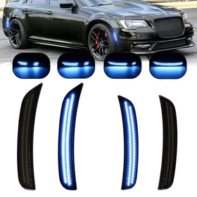 For 2015-2023 Chrysler 300 300C 300S 4x Front Rear Bumper LED Side Marker Lights