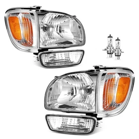 Pair Headlights Assembly For 2001-2004 Toyota Tacoma Halogen Headlamps
