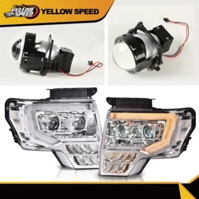 Fit For 2009-2014 Ford F150 Double LED DRL Projector Headlights Headlamps 1Pair