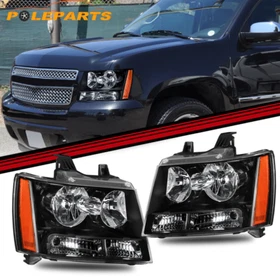 Pair Smoke Headlights For 2007-2014 Chevy Tahoe Avalanche Suburban 1500 2500