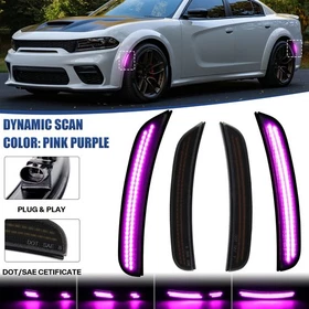 4PCS Dynamic Front Rear LED Side Marker Lights Lamps For 2015-2023 Dodge Charger