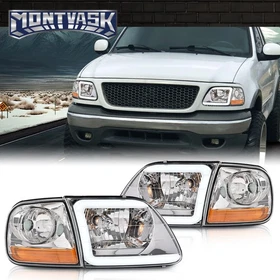 LED DRL Headlights + Corner Lights Fit For 97-03 Ford F150 / 99-02 Expedition
