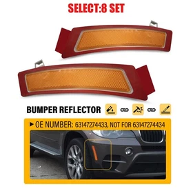 Front Driver and Passenger Side Bumper Reflector For BMW 11-13 X5 E70 LCI 2-20x