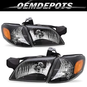 For 1997-2005 Pontiac Montana Chevy Venture Silhouette Black Headlights Headlamp
