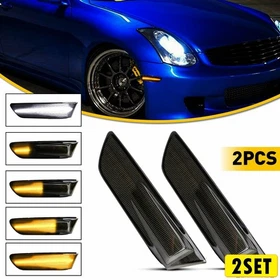 1/2Set LED Side Marker Signal Lights Switchback Lamps For 2003-2007 Infiniti G35