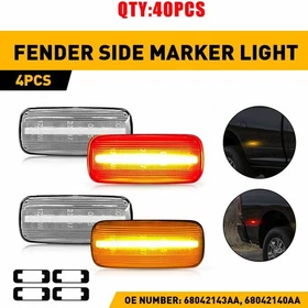 Fit 2010-2018 Dodge Ram 2500HD 3500HD Dually Clear LED Side Marker Lights 4-20X
