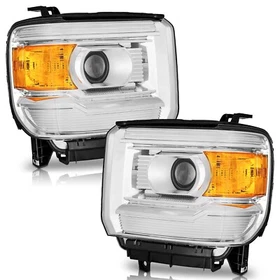 Pair Projector Headlights For 2014-2018 GMC Sierra 1500/15-19 2500HD 3500HD