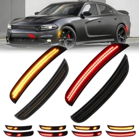 4PCS Front Rear Bumper Lamps For 2015-2023 Dodge Charger LED Side Marker Lights