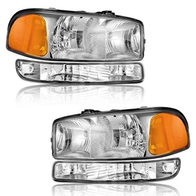 Pair Headlights Assembly For  1999-2006 GMC Sierra 1500 2500 Yukon XL Halogen