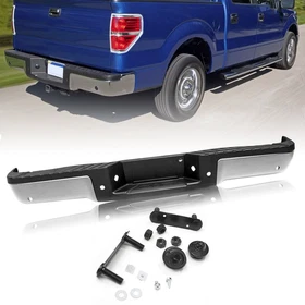 For 2009-2014 Ford F150 Truck Chrome Rear Steel Bumper Assembly Parking sensor
