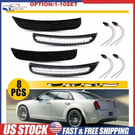 LED Side Marker Signal Dynamic White Lights w/ Harness For 2015-23 Chrysler 300