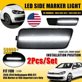 For 2010-14 VW Volkswagen MK6 Golf/GTI Front Side Marker White LED Signal Lights