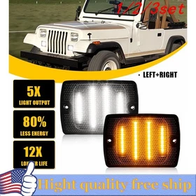 2/4x Fits Jeep 87-95 Wrangler Smoke YJ Len Front Turn Parking Signal Light Lamps