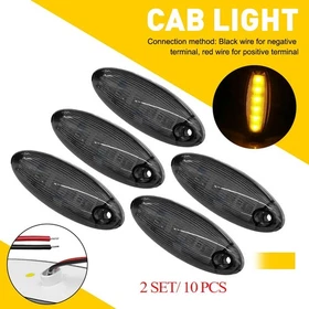5-10 For Freightliner Cascadia Smoked Lens Amber LED Roof Clearance Marker Light