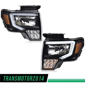 Headlights LED DRL Head Lamps Fit For 2009-2014 Ford F-150 Left+Right New