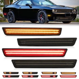 For Dodge Challenger 2015-2023 Front Rear Dynamic LED Side Marker Lights Lamps