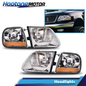 Fit For 97-03/02 Ford F-150 Expedition Lightning Style Headlight W/ Corner Lamps