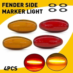 Dually Bed Fender Side Marker Lights For 2001-2014 Chevy Silverado 2500HD 3500HD