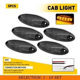 5-50x Smoke LED Cab Rooftop Marker Running Amber Light Fit Freightliner Cascadia