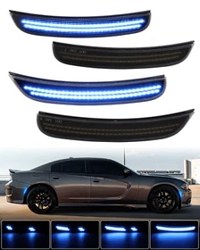 4PCS Dynamic Front Rear LED Side Marker Lights Lamps For 2015-2023 Dodge Charger