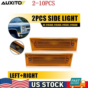 Side Marker Lights Chrome Bezel Lens Fit For Chevy C10 C20 C30 GMC 81-91 2-20X
