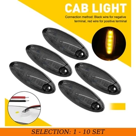 5-50 Smoke Amber LED Roof Clearance Marker Light For Freightliner Cascadia 2008+