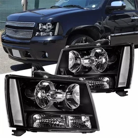 Pair Headlights For 2007-2014 Chevy Avalanche Suburban Tahoe Left&Right Lamps