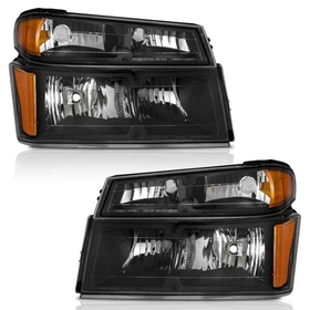 Pair Headlights For 2004-2012 Chevy Colorado GMC Canyon Halogen Headlamps