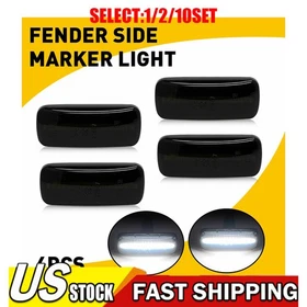 Smoked Lens LED Fender Bed Side Marker Lights White For 10-18 Dodge RAM HD 4~40X