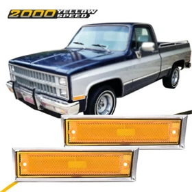 Pair Front Signal Side Marker Light Fit For 1981-1991 GMC Chevy Pickup Truck