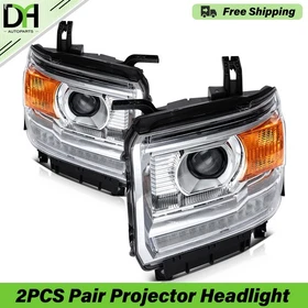 PAIR/2PCS Projector Headlight W/LEDDRL For GMC Sierra 2500 HD SLE 6.0L 2015-2019