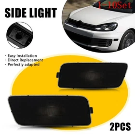 Smoked Lens Front Bumper Side Marker Light For 10-14 VW MK6 Volkswagen 1-10Set