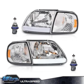 LED DRL Headlights & Corner Lights Fit For 1997-2004 F-150 Expedition Left+Right