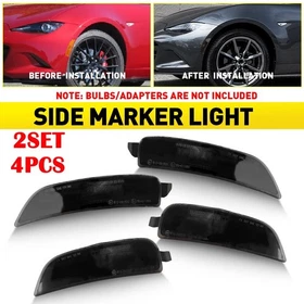 4-8PCS Smoked Lens Front Rear Side Marker Lights For 2016-2022 Mazda MX-5 Miata