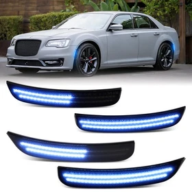 4x LED Side Marker Lights Front Rear Bumper For 2015-2023 Chrysler 300 300C 300S