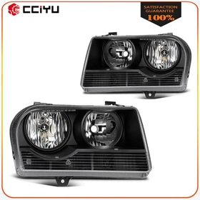 For 2005-2010 Chrysler 300 2.7L 3.5L Headlights Assembly Black Housing Pair