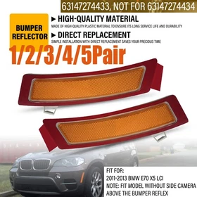 For BMW X5 E70 Drive35i 11-13 Amber Lens Front Bumper Side Marker Reflector1-5X