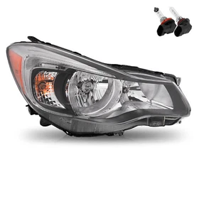 W/Bulbs For 2012-2015 Subaru Impreza XV Crosstrek Chrome Headlight Assembly12-15
